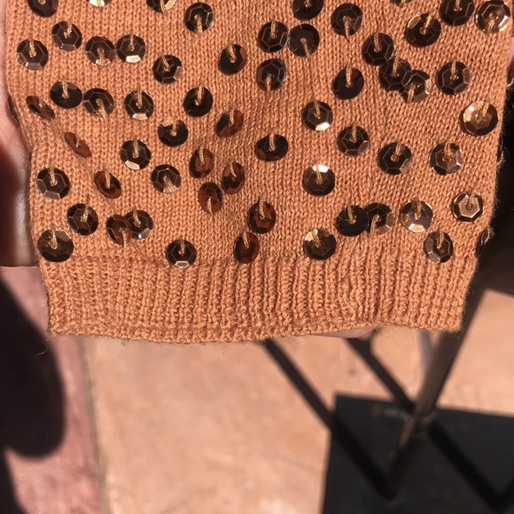 Sequins cardigan, color caramel - Picture 3 of 5